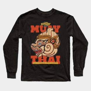 Vintage Muay Thai Tattoo Hanuman Long Sleeve T-Shirt